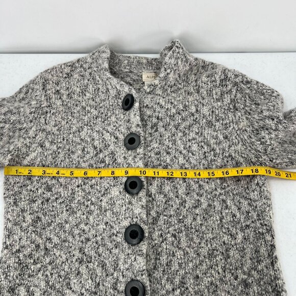 ALPS Women's M Alpaca Blend Cardigan Sweater Heather Gray Button Up Cabin Core - Picture 5 of 11